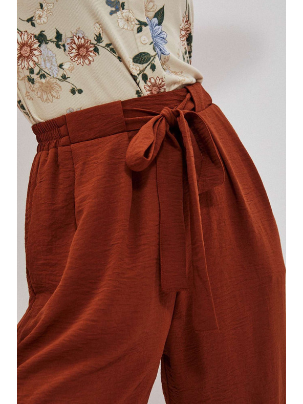 Moodo Кафяви панталони с широки крачоли Moodo