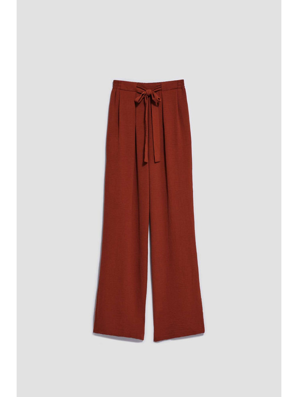 Moodo Кафяви панталони с широки крачоли Moodo