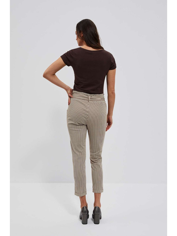 Moodo Раирани панталони с колан в талията Moodo