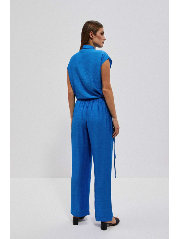 Moodo Лазурни панталони с широки крачоли Moodo