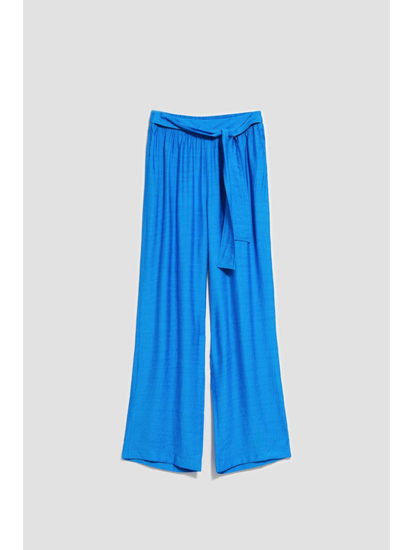 Moodo Лазурни панталони с широки крачоли Moodo