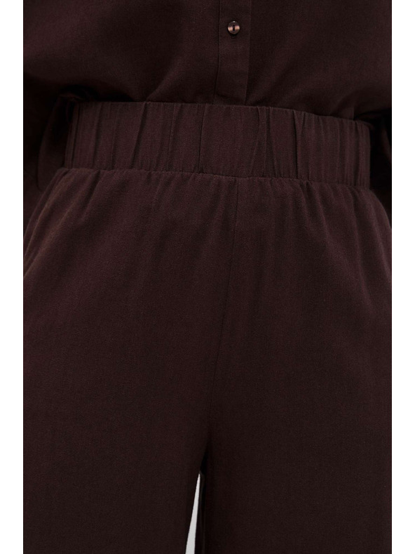 Moodo Тъмнокафяви панталонки-пола с ластик в талията Moodo