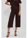 Moodo Тъмнокафяви панталонки-пола с ластик в талията Moodo