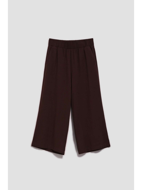 Moodo Тъмнокафяви панталонки-пола с ластик в талията Moodo