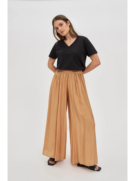 Moodo Вискозни панталони с широки крачоли в бежово Moodo
