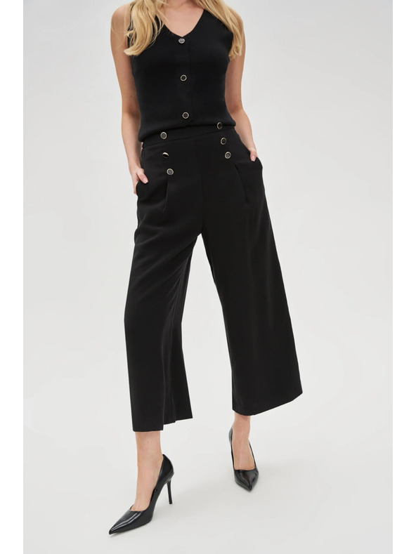 Moodo Черни панталонки-пола с копчета Moodo