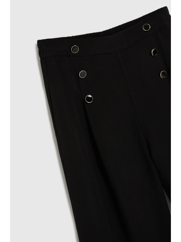 Moodo Черни панталонки-пола с копчета Moodo