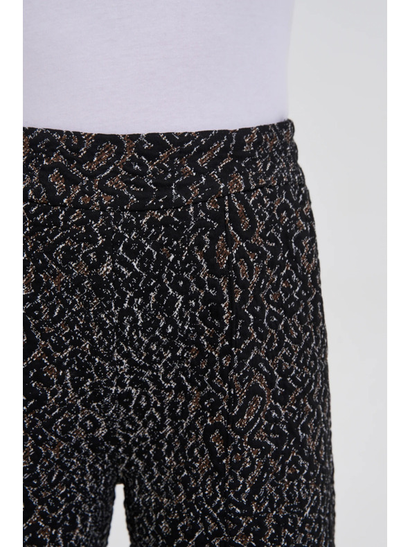 Moodo Черни панталони с леопардов десен Moodo