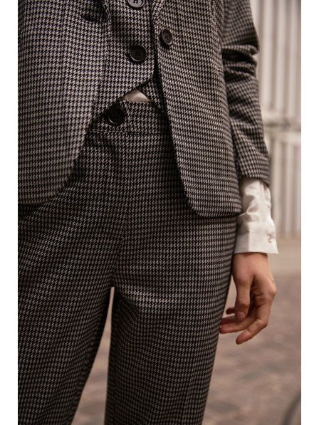 Moodo Сиви панталони с пепит десен Moodo