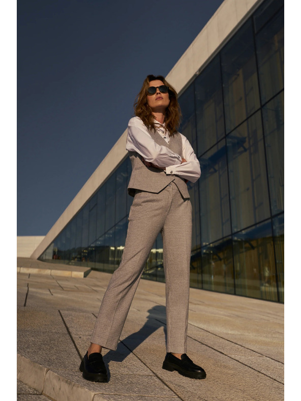 Moodo Сиви панталони с текстура Moodo