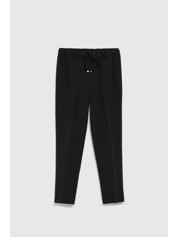 Moodo Черни панталони с текстура и прави крачоли Moodo