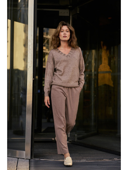 Moodo Кафяви цигарени панталони Moodo