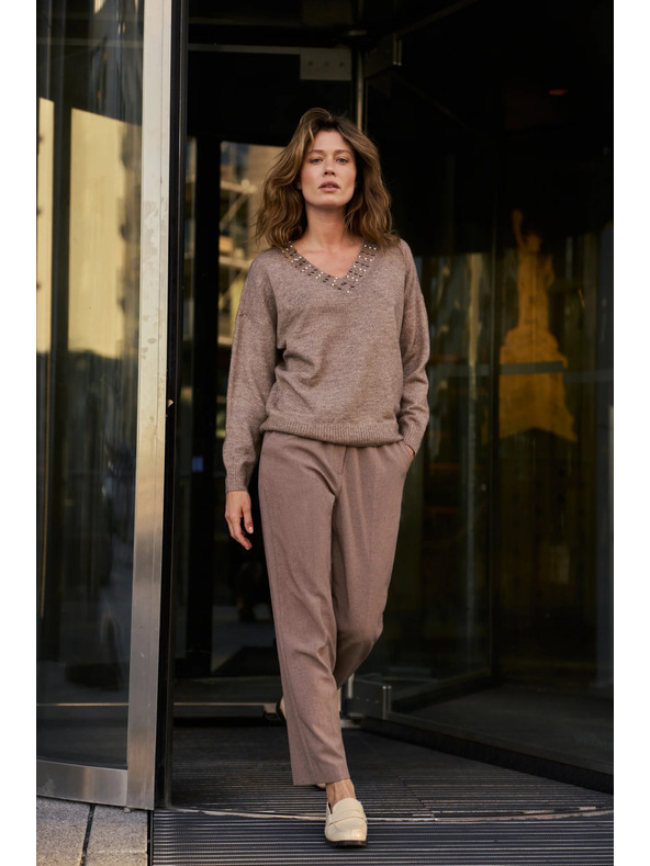 Moodo Кафяви цигарени панталони Moodo