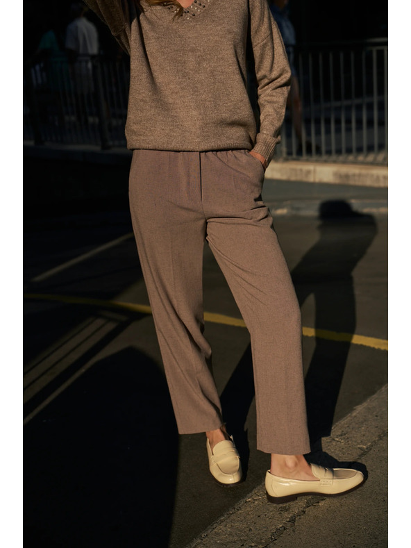 Moodo Кафяви цигарени панталони Moodo