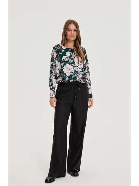 Moodo Черни панталони с широки крачоли Moodo