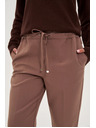 Moodo Тъмнобежови панталони със структура и прави крачоли Moodo