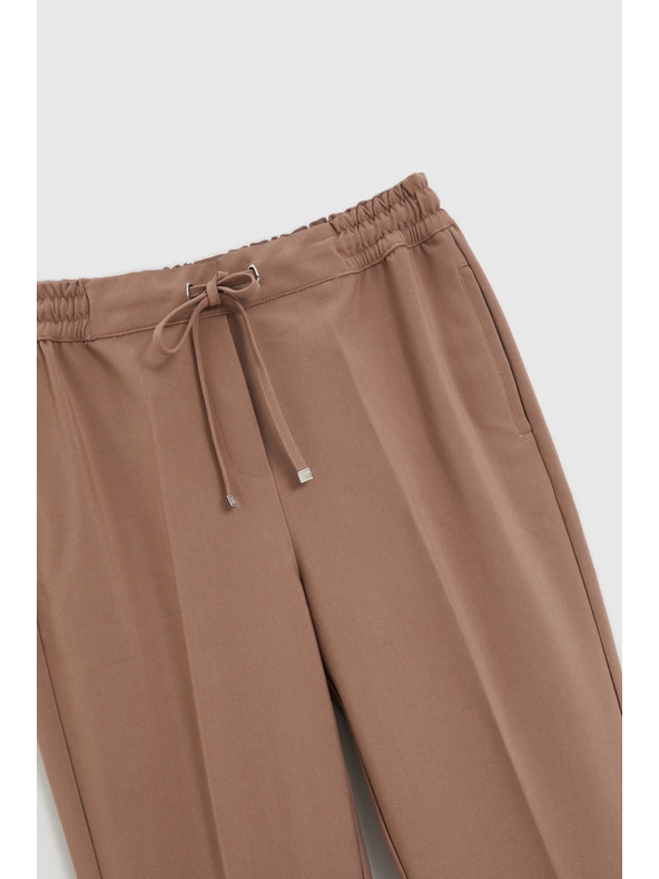 Moodo Тъмнобежови панталони със структура и прави крачоли Moodo