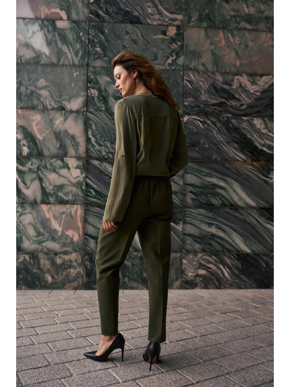 Moodo Тъмнооливови цигарени панталони Moodo