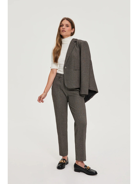 Moodo Тъмнобежови панталони с металически нишки Moodo