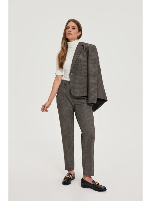 Moodo Тъмнобежови панталони с металически нишки Moodo