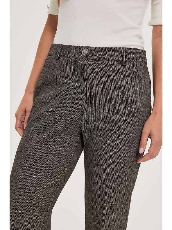 Moodo Тъмнобежови панталони с металически нишки Moodo