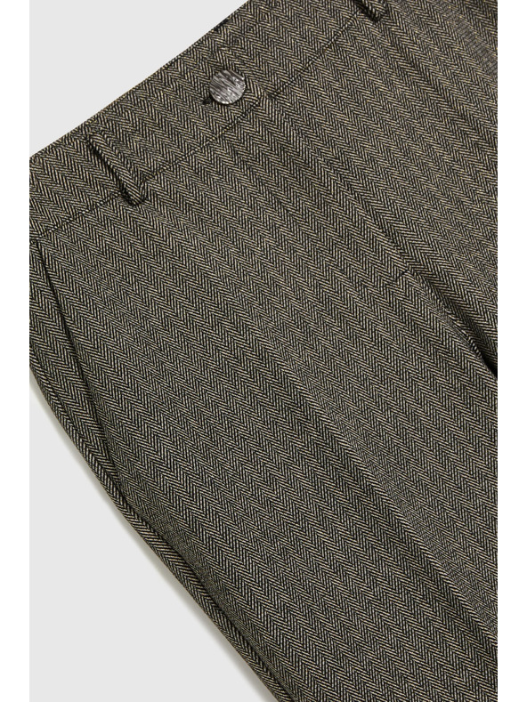 Moodo Тъмнобежови панталони с металически нишки Moodo