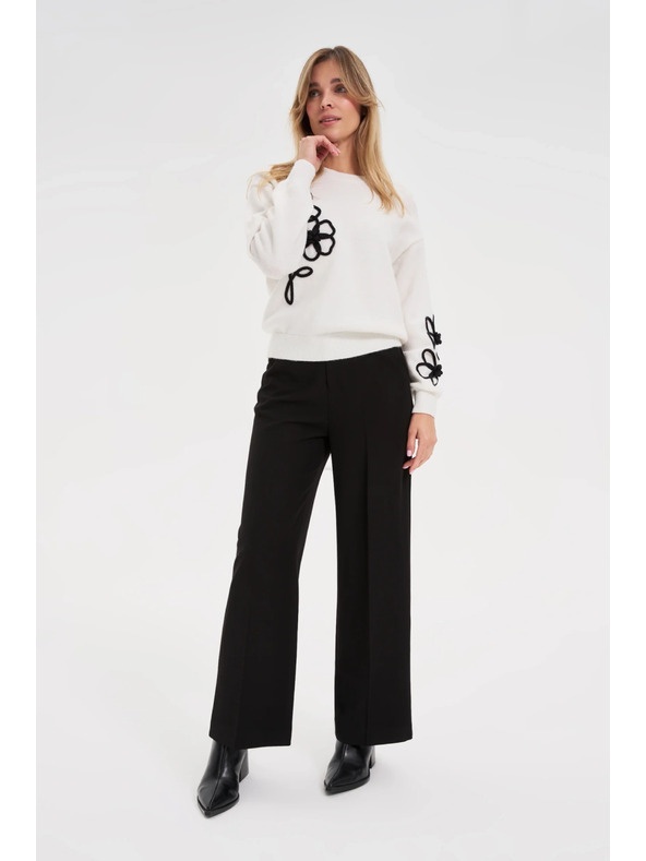 Moodo Черни панталони с широки крачоли Moodo