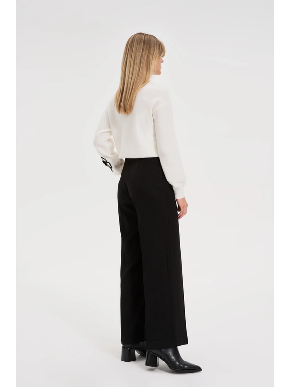 Moodo Черни панталони с широки крачоли Moodo