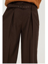 Moodo Кафяви панталони със структура и колан Moodo