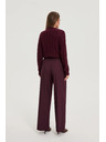 Moodo Бордо панталони със структура и колан Moodo