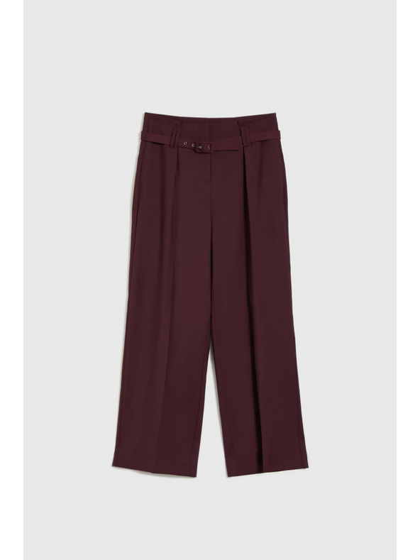 Moodo Бордо панталони със структура и колан Moodo
