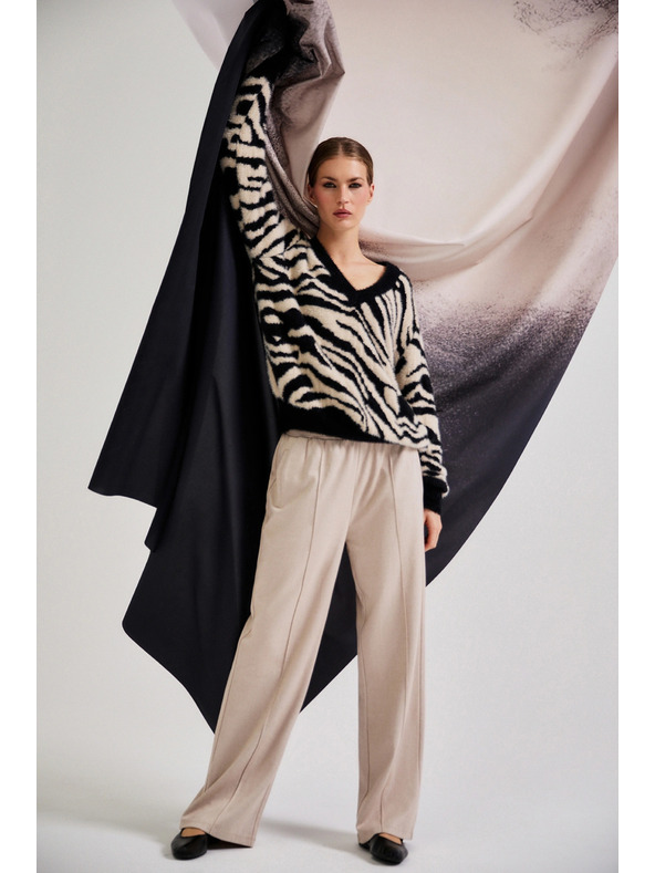 Moodo Бежови широки панталони Moodo