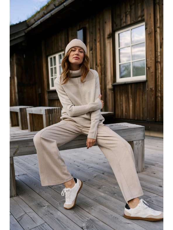 Moodo Бежови широки панталони Moodo