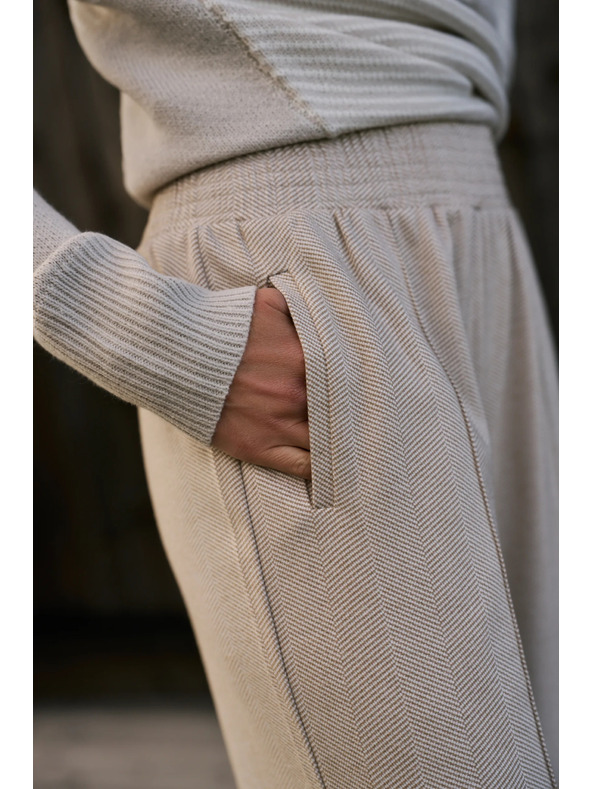 Moodo Бежови широки панталони Moodo