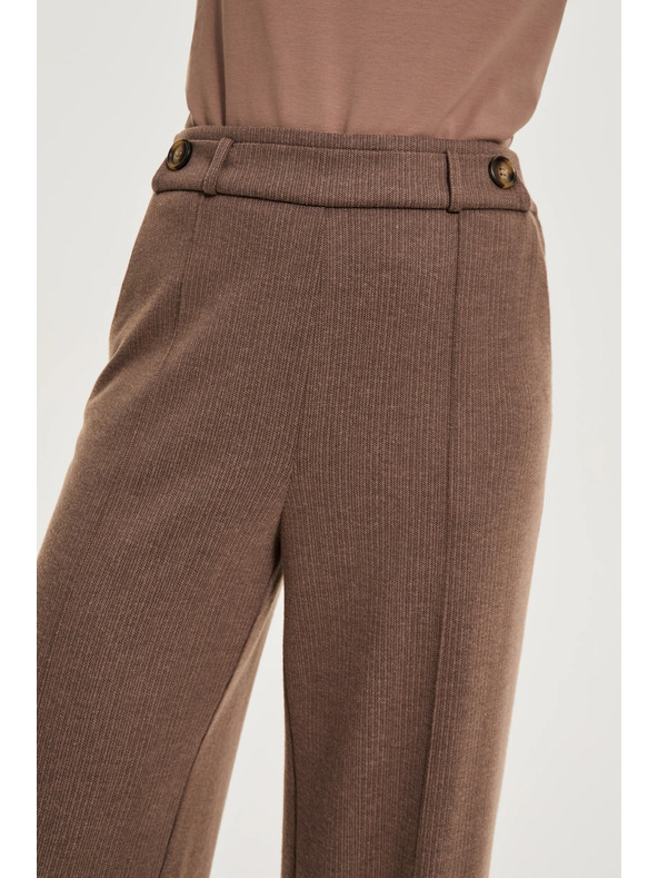 Moodo Кафяви панталони с широки крачоли Moodo