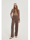 Moodo Кафяви панталони с широки крачоли Moodo