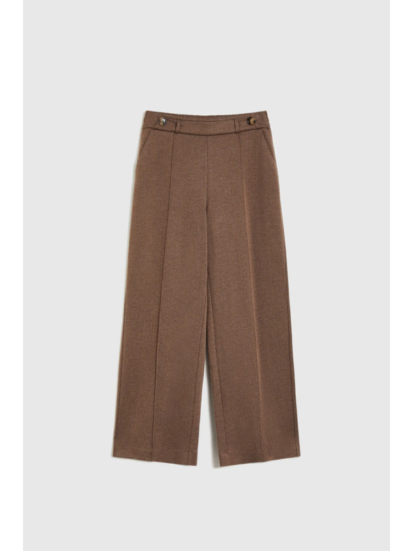 Moodo Кафяви панталони с широки крачоли Moodo