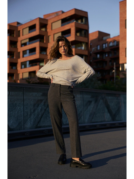 Moodo Графитни панталони с десен рибена кост Moodo