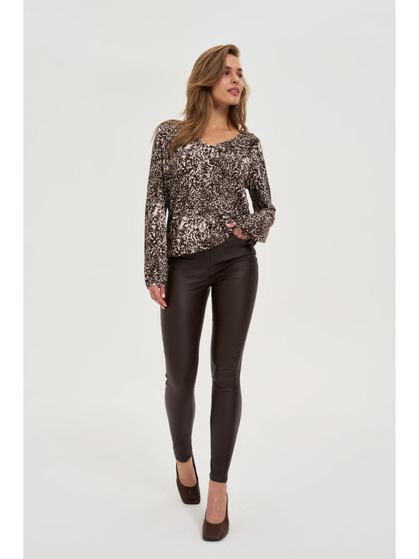 Moodo Вакс панталони кафяви Moodo