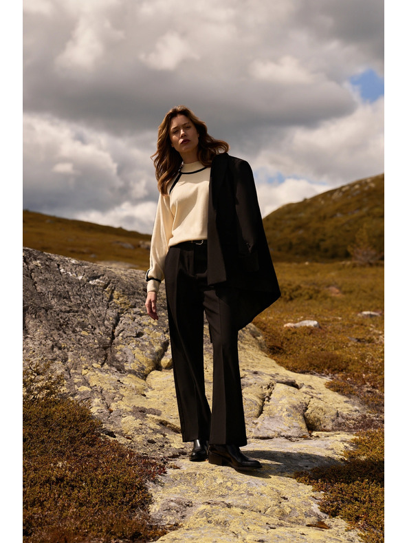 Moodo Черни панталони с колан Moodo