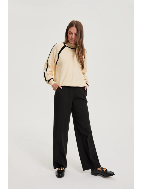 Moodo Черни панталони с колан Moodo