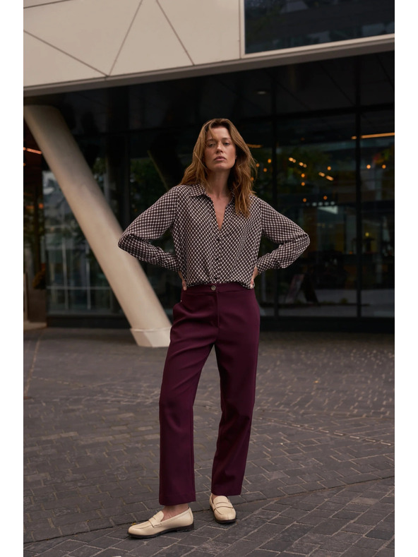 Moodo Гладки панталони бордо Moodo