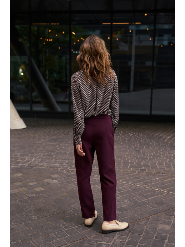 Moodo Гладки панталони бордо Moodo