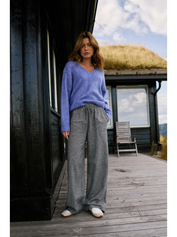 Moodo Сиви памучни широки панталони Moodo