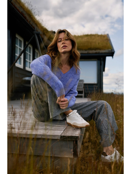 Moodo Сиви памучни широки панталони Moodo