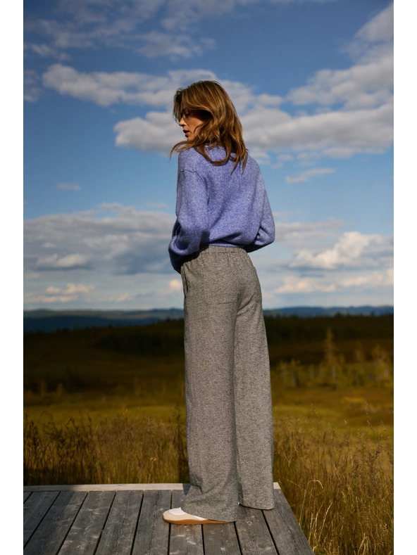 Moodo Сиви памучни широки панталони Moodo