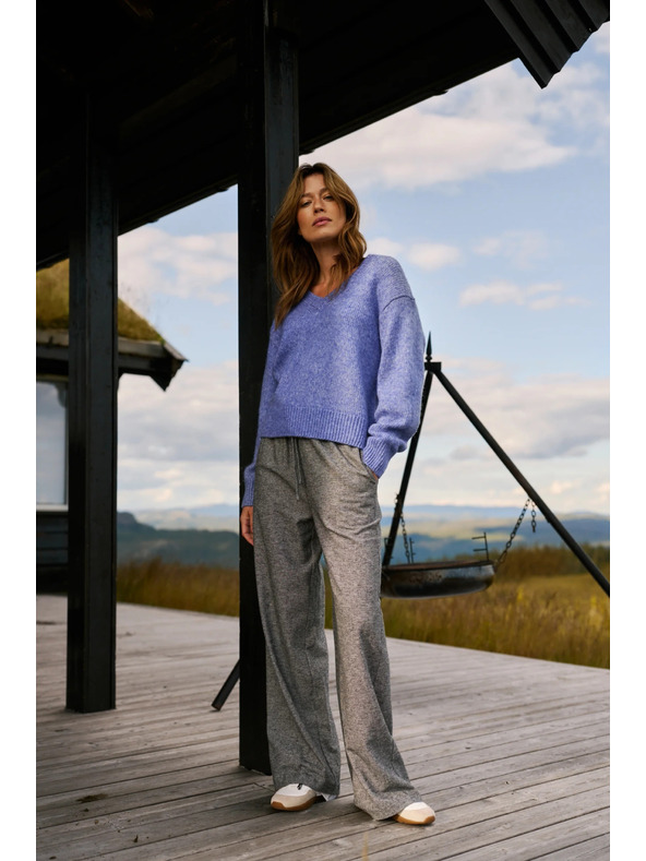 Moodo Сиви памучни широки панталони Moodo