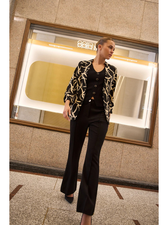 Moodo Черни разкроени панталони Moodo