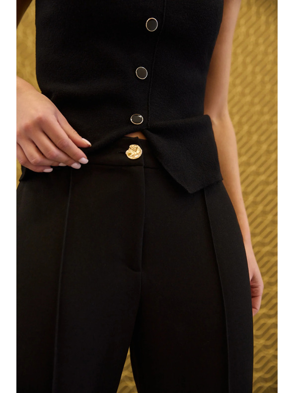 Moodo Черни разкроени панталони Moodo