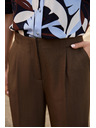 Moodo Кафяви панталони с широки крачоли Moodo